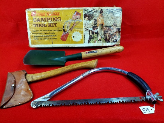3-piece Camping Kit. Hatchet/saw/shovel; True Temper In Original Box