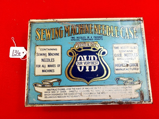 Sewing Needle Tin; Ovb; With Contents