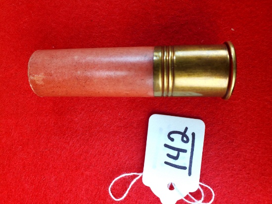 Win Shot Shell No. 8; Leader Salmon Paper Case "4w" Primer; Npe; Circa 1897-1901 3 ½ " Oal