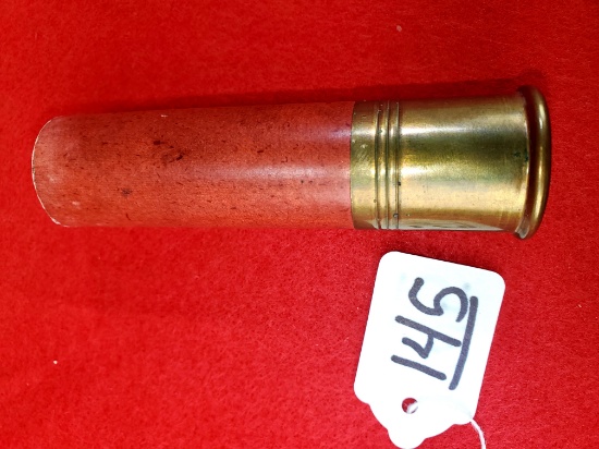 Win Shot Shell No. 4 Red Paper Case; High Brass; 4" Npe; Circa 1890's Empty