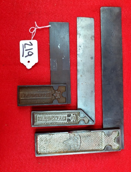 Lot Of 3 Keen Kutter Square W/ Steal Handle; Keen Kutter Try Square; Keen Kutter Square