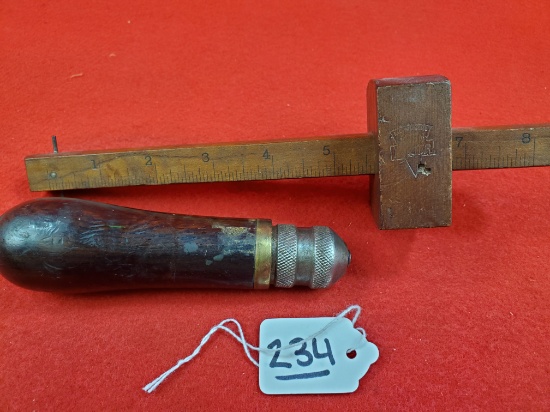 Ec Simmons Keen Kutter Wood Marking Gauge; Kk Awl And Tool Set Rose Wood Handle Lot Of 2