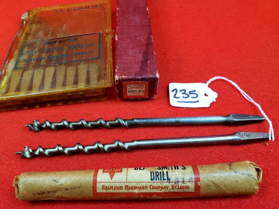 Shaleigh Kk Bit Stock Drills Set (9 Drills); Shapleigh Kk Auger Bits W/original Box +2 Bits