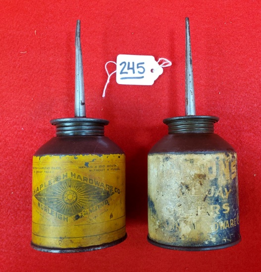Lot Of 2 Shapleigh Norleigh Diamond Oil Cans