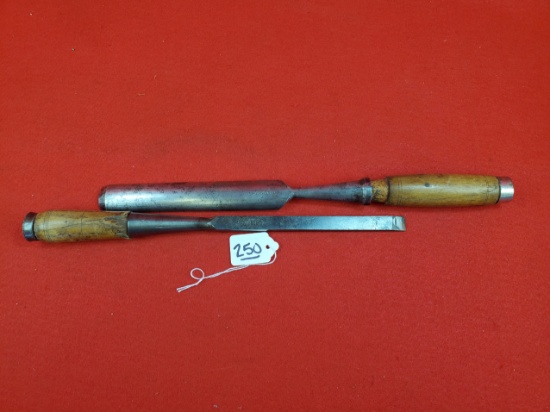 Lot Of 2 Keen Kutter One Inch Gouge; Keen Kutter Wood Chisel Old Saw Tooth Logo