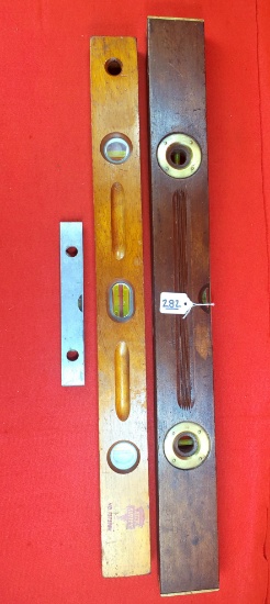 Lot Of 3 Shapleigh Kk Torpedo Metal Level; Ec Simmons Kk 26" Plumb/level; Shapleigh 28" 3 Bubble Woo
