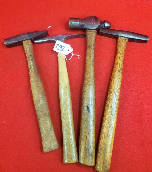 Lot Of 4; Kk Ball Pein Hammer W/keen Kutter Marked On Handle; Ec Simmons Kk Tack Hammer; Kk Magnetic