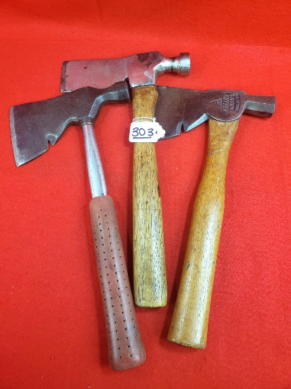 Lot Of 3; Ec Simmons Kk Double Marked Hatchet; Ec Simmons Kk Hatchet W/original Wedge Handle; Shaple