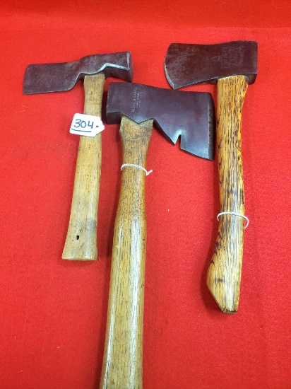 Lot Of 3; Kk Boy Scout Hatchet Replacement Handle; Winchester Hatchet; Winchester Half Broad Pattern
