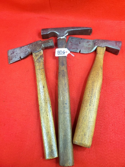 Lot Of 3; Shapleigh Kk Brick Hammer; Kk Box Hatchet Genuine Underhill; Ec Simmons Kk Lathing Hatchet