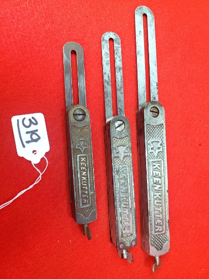 Lot Of 3 Kk T-bevel Adjustable Square; 10" Keen Kutter Sliding T Bevel Square; Kk Sliding T-bevel Sq