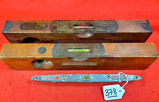 Lot Of 3 Keen Kutter Wood Level (2); Kk 9" Torpedo Level