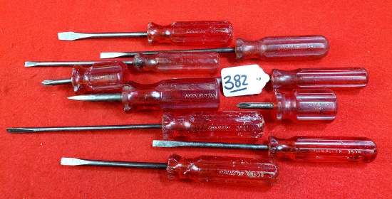 Lot Of 10 Keen Kutter Tenite Plastic Handle Screwdrivers