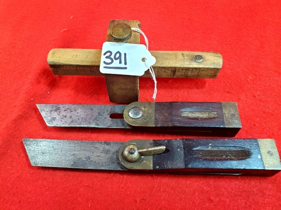 Lot Of 3 Keen Kutter Adjustable Bevel Try Square; 6" Marking Guage