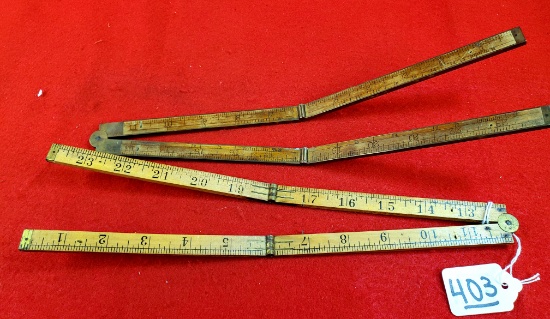 Lot Of 2 Keen Kutter 2 Foot Folding Ruler