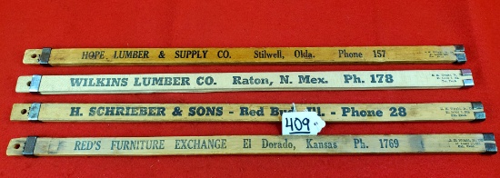 Lot Of 4 Diamond Edge Sliding Rule