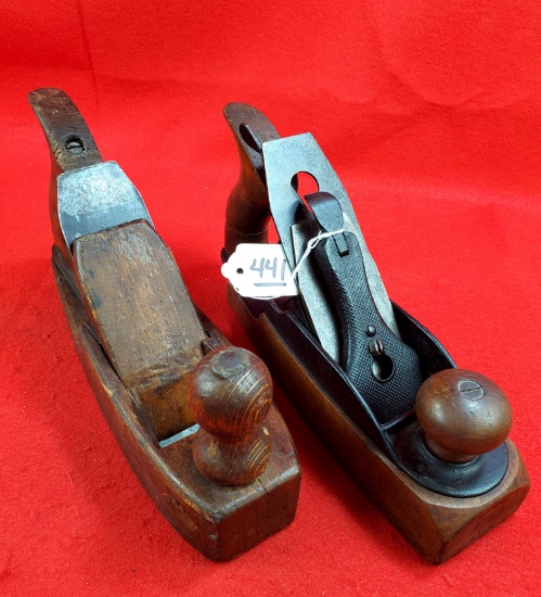 Lot Of 2 Ec Simmons Keen Kutter K35 Smooth Wood Bottom Plane W/saw Tooth Kk Logo; Ec Simmons Keen Ku