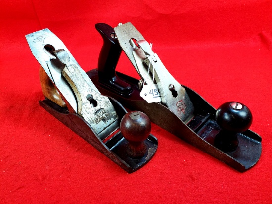 Lot Of 2 Shapleigh Kk Iron Plane No 4 W/original Ecs Kk Blade; Shapleigh No 5 Catalog #kkm5