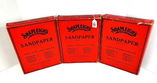Lot Of 3 Diamond Edge Shapleigh Sandpaper In Original Box
