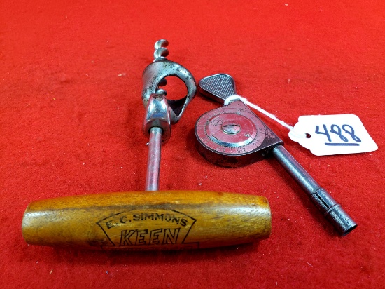 Lot Of 2 Ec Simmons Keen Kutter Speed Indicator; Ec Simmons Kk Corkscrew