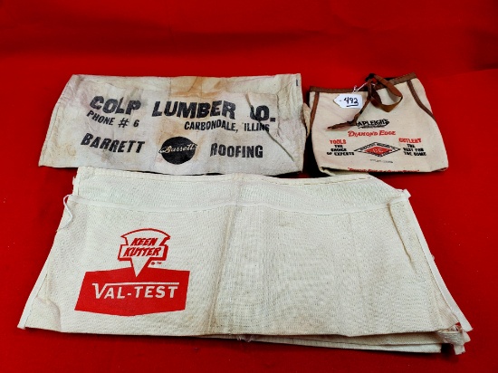 Lot Of 3 Shapleigh Diamond Edge Apron; Keen Kutter Val-test Aprons