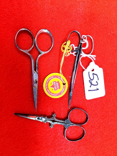 Lot Of 3 Keen Kutter; Oakleaf Cutical Scissors