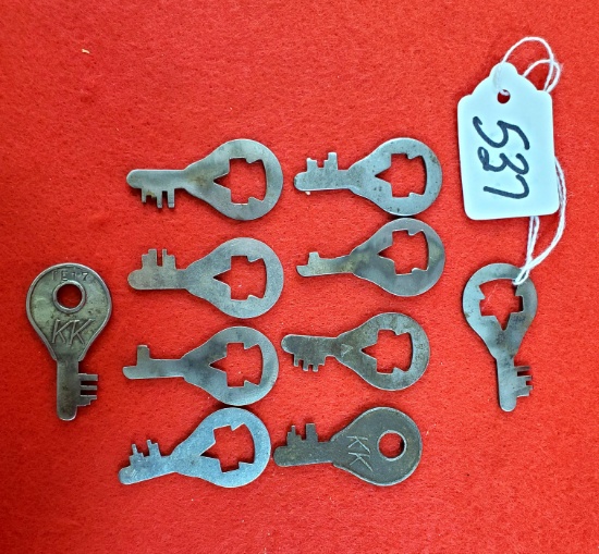 Lot Of 10 Keen Kutter Padlock Keys