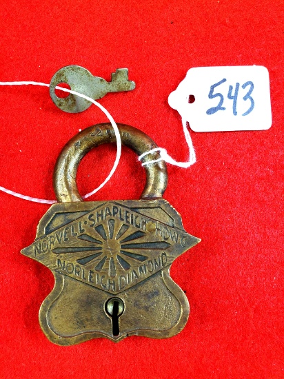 Norvell Shapleigh Norleigh Diamond Padlock W/key
