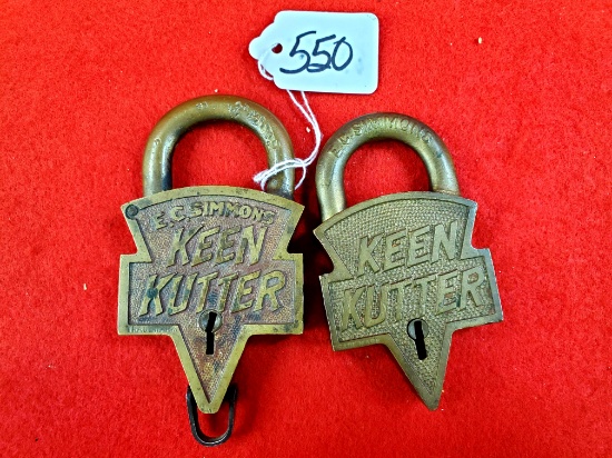Lot Of 2 Ec Simmons Logo Padlock; No Keys
