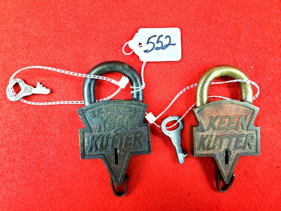 Lot Of 2 Ec Simmons Keen Kutter Logo Padlocks Both With Keys