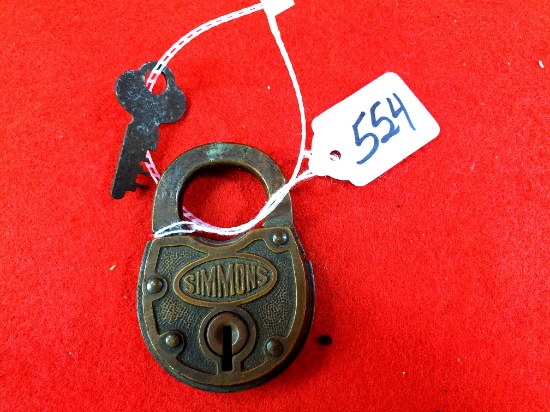 Simmons Hardware Co Brass Padlock