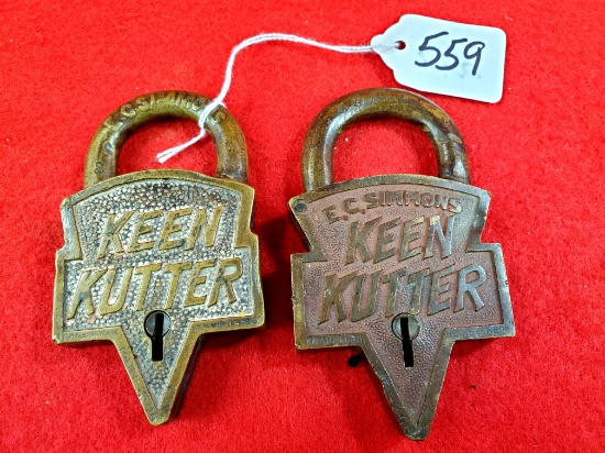 Lot Of 2; Ec Simmons Keen Kutter Logo Padlock; No Keys
