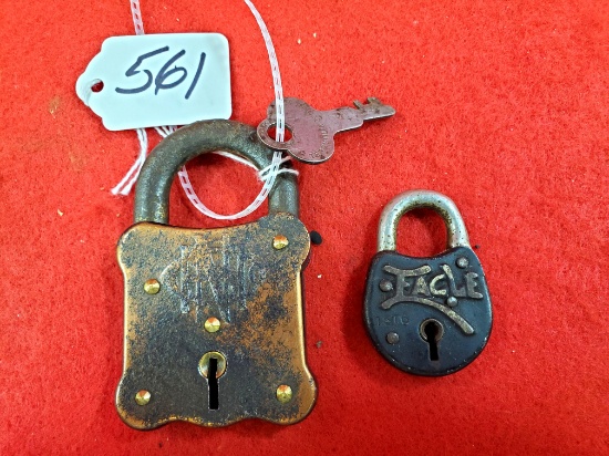 Lot Of 2; Simmons Hardware Padlock W/key; Eagle Padlock No Key