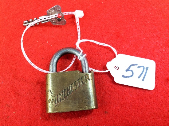 Winchester Small Brass Padlock W/key
