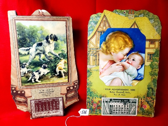 Lot Of 2; 1936 And 1937 Keen Kutter Calendars