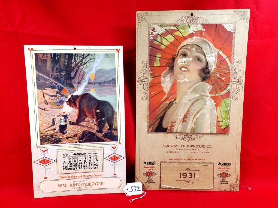 Lot Of 2; Shapleigh Diamond Edge 1931 Calendar; Shapleigh Diamond Edge 1914 Calendar