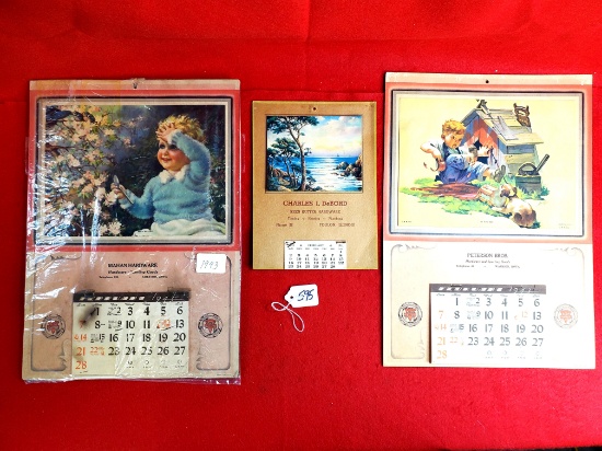 Lot Of 3; Ec Simmons Keen Kutter 1943 Calendar; Keen Kutter Hardware 1941 Calendar; Ec Simmons Keen