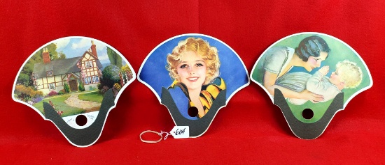 Lot Of 3; Shapleigh Diamond Edge Fans