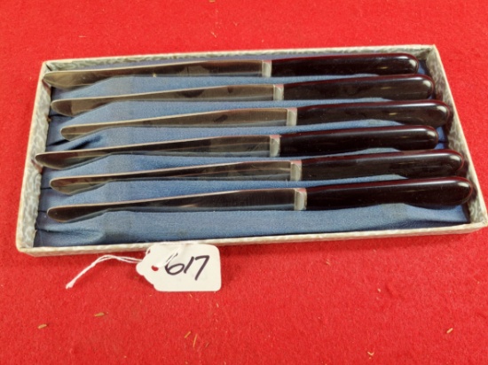 Keen Kutter Black Handle Dinner Knives Set Of 6 In Box