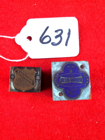 Lot Of 2; Belknap Blue Grass Printing Blocks