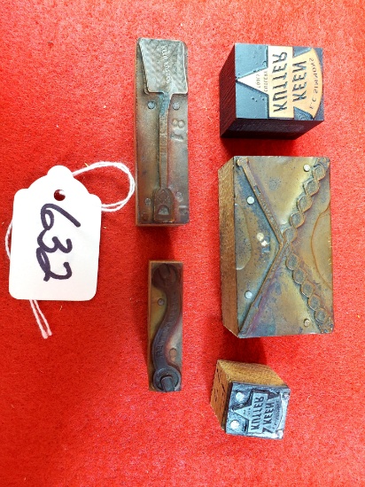 Lot Of 5; Keen Kutter Printing Blocks