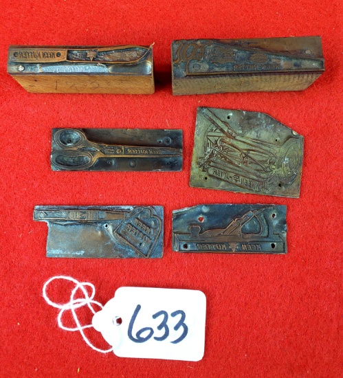 Lot Of 6; Keen Kutter Printing Blocks