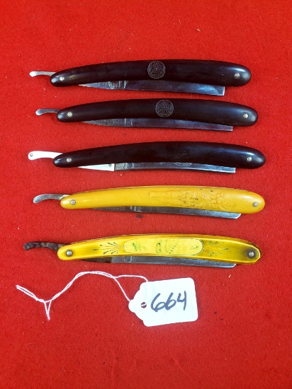 Lot Of 5; Simmons Hardware Kk Straight Razor K1228; Simmons Hardware Straight Razor #1359; Ec Simmon