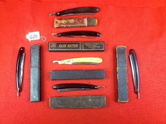 Lot Of 6 Straight Razors In Boxes; Simmons Hardware Kk Royal -the Celebrated Razor; Simmons Hardware