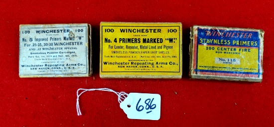 Lot Of 3; Winchester Primer Boxes; Full