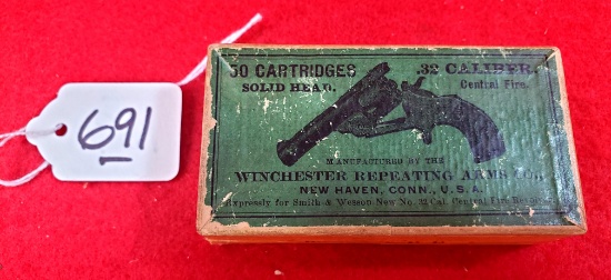 Winchester .32 Caliber Cartridge Box For Smith Wesson Guns