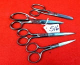 Lot Of 4 Winchester Scissors (3); Remington Scissors