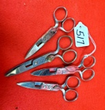 Lot Of 4 Ec Simmons Keen Kutter Buttonhole Scissors