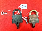 Lot Of 2 Ec Simmons Keen Kutter Logo Padlocks Both With Keys