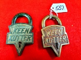 Lot Of 2; Ec Simmons Keen Kutter Brass Lock; No Keys
